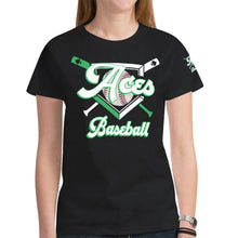 Load image into Gallery viewer, Aces Black New All Over Print T-shirt for Women (Model T45)