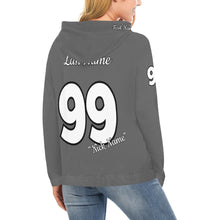 Load image into Gallery viewer, Wow Force Mama Hoodie LastName/FirstName/NickName/Nuimber Grey/White All Over Print Hoodie for Women (USA Size) (Model H13)