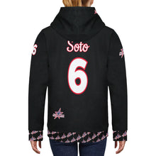 Load image into Gallery viewer, All American Black Red outline Women's Long Sleeve Fleece Hoodie (Model H55)