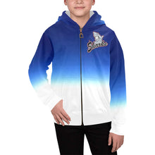 Load image into Gallery viewer, SHARKS YOUTH ZIPUP Kids' All Over Print Full Zip Hoodie (Model H39)