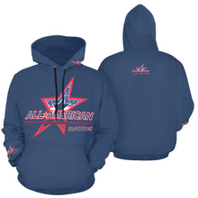 Load image into Gallery viewer, All American Hoodie No Custom Blue All Over Print Hoodie for Women (USA Size) (Model H13)