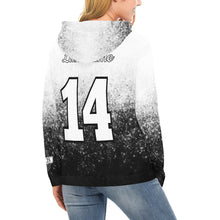 Load image into Gallery viewer, South B/W U B Name/Number All Over Print Hoodie for Women (USA Size) (Model H13)