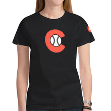 Load image into Gallery viewer, Chas Black/Black Custom New All Over Print T-shirt for Women (Model T45)