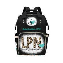 Load image into Gallery viewer, LPN/Nurse Bag Leopard Multi-Function Backpack Bag (Model 1688)