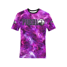 Load image into Gallery viewer, Pueblo Steel Smoke Purple Pink Nickname 2 Men's All Over Print T-Shirt (Solid Color Neck) (Model T63)