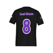 Load image into Gallery viewer, PS Black Shirt Last Name/Number 1 Men's All Over Print T-Shirt (Solid Color Neck) (Model T63)