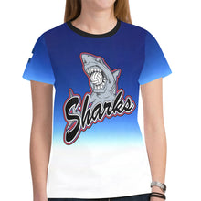 Load image into Gallery viewer, SHARKS WOMEN TSHIRT New All Over Print T-shirt for Women (Model T45)