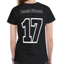 Load image into Gallery viewer, Women South VB Lastname/Number Black New All Over Print T-shirt for Women (Model T45)