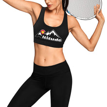 Load image into Gallery viewer, Altitude Sports Bra ALL Black Women's All Over Print Sports Bra (Model T52)