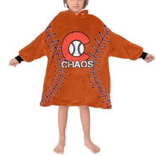 Load image into Gallery viewer, Chaos Baseball LastName/Number/FirstName Orange Full Blanket Hoodie for Kids