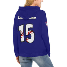 Load image into Gallery viewer, Tribe Navy Mom Hoodie Name/Number All Over Print Hoodie for Women (USA Size) (Model H13)