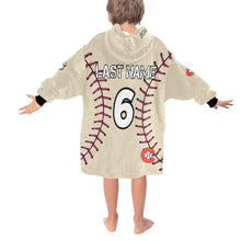 Load image into Gallery viewer, Chaos Baseball Cream LastName/Number/FirstName Blanket Hoodie for Kids