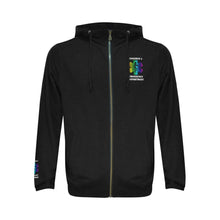 Load image into Gallery viewer, 94/6 poly/spandex ER Rainbow Block Zip-up Hoodie Men and Women Sizes