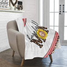 Load image into Gallery viewer, Baseball Mom Sunflower Leopard Corner Print Blanket Ultra-Soft Micro Fleece Blanket 30''x40''