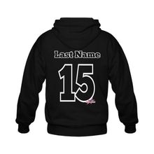 Load image into Gallery viewer, All American Zip-up Name/Number Black Gildan Full Zip Hooded Sweatshirt (Model H02)