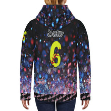 Load image into Gallery viewer, All American Softball Number Nickname Glitter Women's Long Sleeve Fleece Hoodie (Model H55)