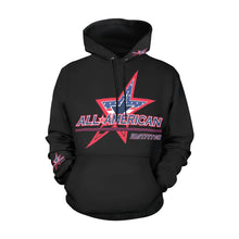 Load image into Gallery viewer, All American Hoodie Plain Black No Custom All Over Print Hoodie for Women (USA Size) (Model H13)