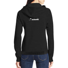 Load image into Gallery viewer, Altitude Black Zip up All Over Print Full Zip Hoodie for Women (Model H14)