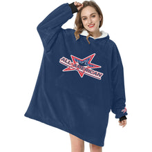 Load image into Gallery viewer, All American Snuggler Blue Blanket Hoodie for Women