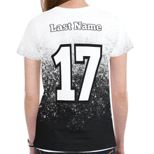 Load image into Gallery viewer, Women South U Lastname/Number BW New All Over Print T-shirt for Women (Model T45)