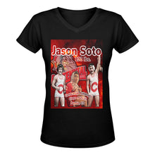 Load image into Gallery viewer, Jason Vneck Full Front Women's Deep V-neck T-shirt (Model T19)