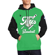 Load image into Gallery viewer, Aces Green/Black All Over Print Hoodie for Men (USA Size) (Model H13)