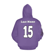 Load image into Gallery viewer, PS Purple Last Name/Number All Over Print Hoodie for Men (USA Size) (Model H13)