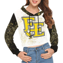 Load image into Gallery viewer, EE A Short Hoodie All Over Print Crop Hoodie for Women (Model H22)