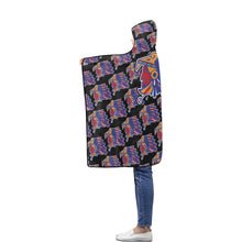 Load image into Gallery viewer, Azteca Hooded Blanket Black Flannel Hooded Blanket 40''x50''