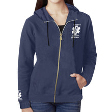 Load image into Gallery viewer, 94/6 poly/spandex ER Block Zip-Up Hoodie Men and Women Sizes