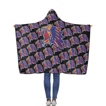 Load image into Gallery viewer, Azteca Hooded Blanket Black Flannel Hooded Blanket 40''x50''