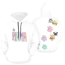 Load image into Gallery viewer, Dog Mama Back Paws/Pics on back All Over Print Hoodie for Women (USA Size) (Model H13)