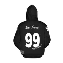 Load image into Gallery viewer, Wow Force Mama Hoodie LastName/FirstName/NickName/Nuimber Black/White All Over Print Hoodie for Women (USA Size) (Model H13)
