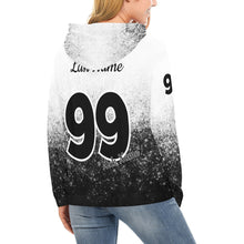 Load image into Gallery viewer, Wow Force Baseball Mama LasNname/FirstName/NickName/Number Black/whie b/b All Over Print Hoodie for Women (USA Size) (Model H13)