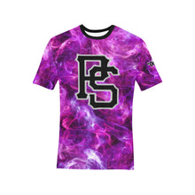 Load image into Gallery viewer, Pueblo Steel Smoke Purple Pink Nickname Men's All Over Print T-Shirt (Solid Color Neck) (Model T63)
