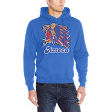 Load image into Gallery viewer, Azteca 50/50 Blue Words Heavy Blend Hooded Sweatshirt