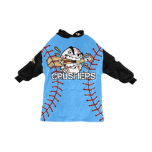 Load image into Gallery viewer, Crushers Baseball LastName/Number/FirstName Blue 3f Blanket Hoodie for Kids