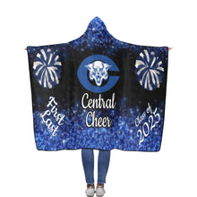 Load image into Gallery viewer, Central Cheer Flannel Hooded Blanket 56''x80''
