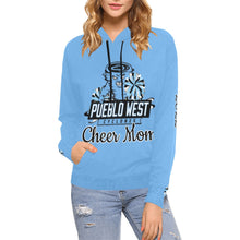 Load image into Gallery viewer, PW Blue Cheer Mom Hoodie Full Custom Name, LN, Year All Over Print Hoodie for Women (USA Size) (Model H13)