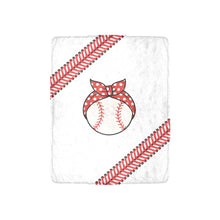 Load image into Gallery viewer, Baseball Bow Blanket Ultra-Soft Micro Fleece Blanket 30''x40''