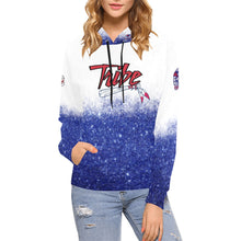 Load image into Gallery viewer, Tribe Mom Glitter Hoodie B W All Over Print Hoodie for Women (USA Size) (Model H13)