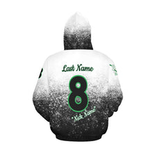 Load image into Gallery viewer, Aces Baseball Hoodie, Black Name/Last/Nick/Baseball Number 5 All Over Print Hoodie for Women (USA Size) (Model H13)