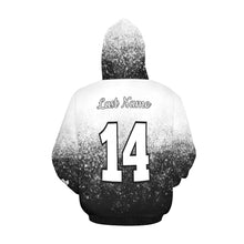 Load image into Gallery viewer, South U B/W Name/Number All Over Print Hoodie for Women (USA Size) (Model H13)