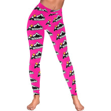 Load image into Gallery viewer, Altitude Leggings Pink Pattern Low Rise Leggings (Invisible Stitch) (Model L05)