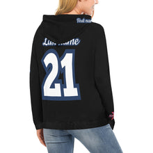 Load image into Gallery viewer, All American Mom Hoodie Full Custom Black Blue Words All Over Print Hoodie for Women (USA Size) (Model H13)