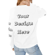 Load image into Gallery viewer, Custom Your Design Here- Female Crew Neck Women's Rib Cuff Crew Neck Sweatshirt (Model H34)