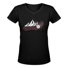 Load image into Gallery viewer, Crusher Women Vneck black/Maroon Women's Deep V-neck T-shirt (Model T19)