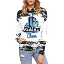 Load image into Gallery viewer, PW Black/White Cheerleader Hoodie Full Custom Name, LN, Year All Over Print Hoodie for Women (USA Size) (Model H13)