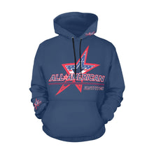 Load image into Gallery viewer, All American Hoodie No Custom Blue All Over Print Hoodie for Women (USA Size) (Model H13)