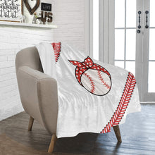 Load image into Gallery viewer, Baseball Bow Blanket Ultra-Soft Micro Fleece Blanket 30''x40''